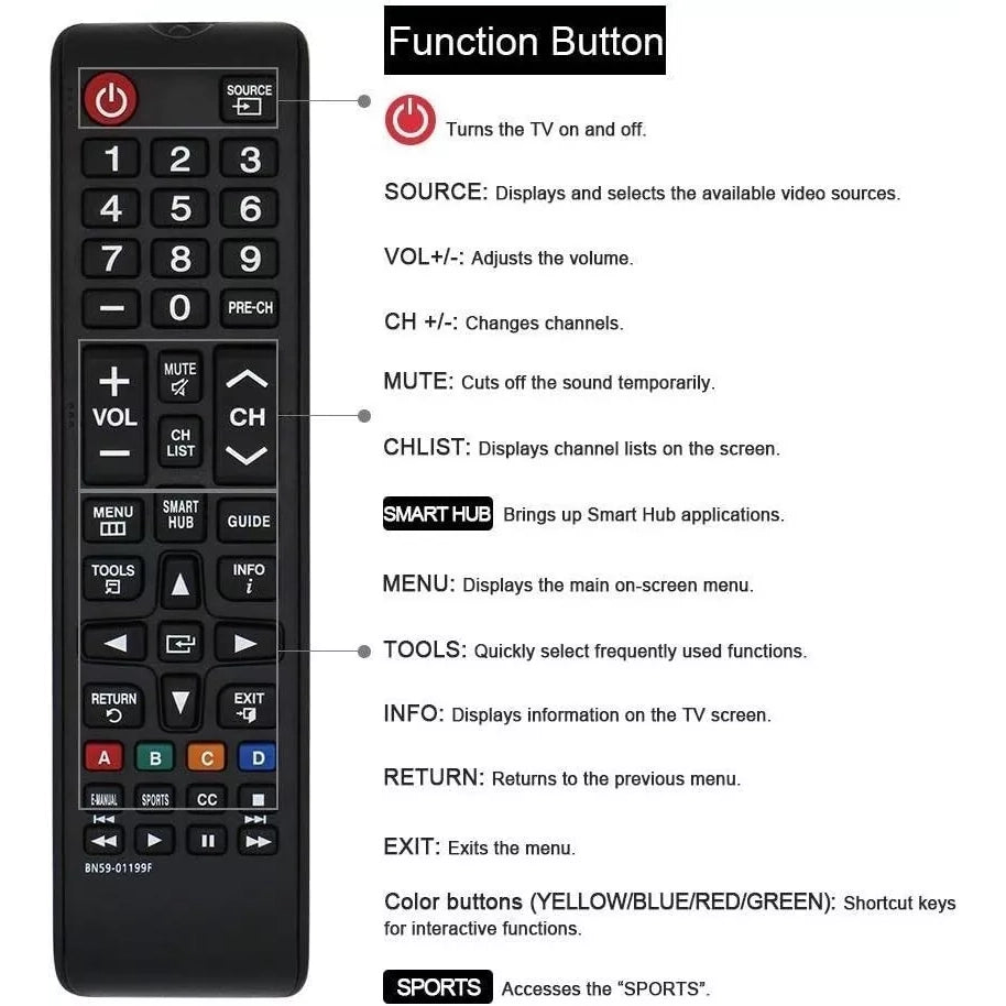 Universal Remote Control for All Samsung LCD LED HDTV Smart TVs BN59-01199F Cheap Sale Manchester Great Sale