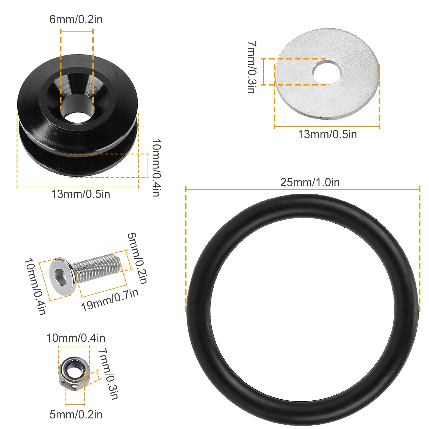 5-Set: Car Quick Release Bumper Fasteners Cheap Sale Best Pices