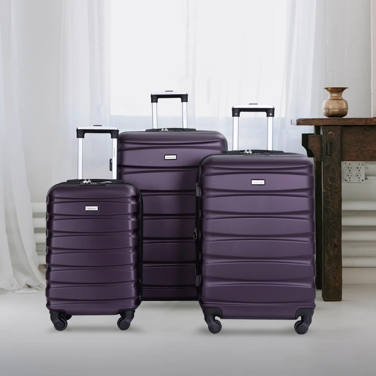 3-Pieces Set: Expandable Luggage Sets ABS Lightweight Suitcase Buy Cheap With Credit Card