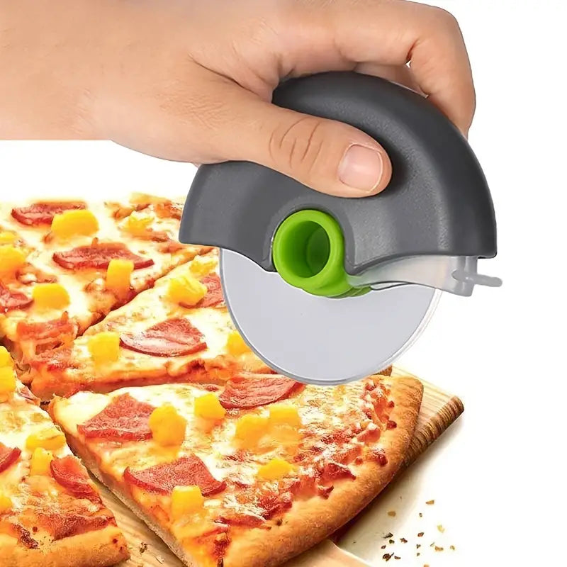 Stainless Steel Round Wheel Cutter with Lid With Paypal Sale Online