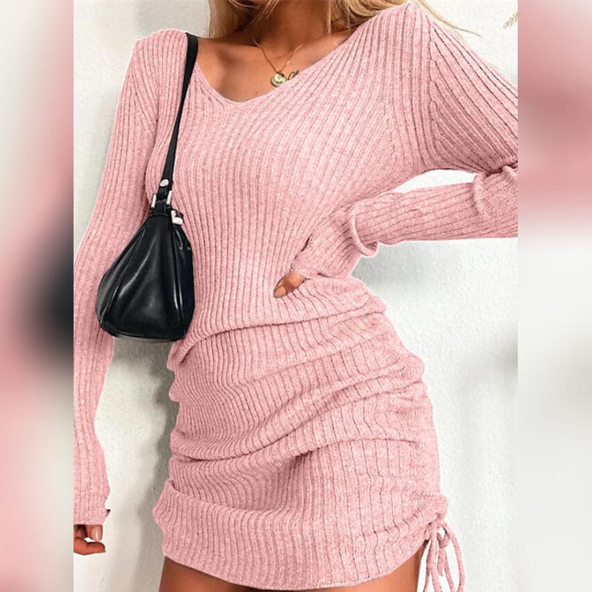 Women's Long Sleeve Sweater Dress Shipping Discount Authentic