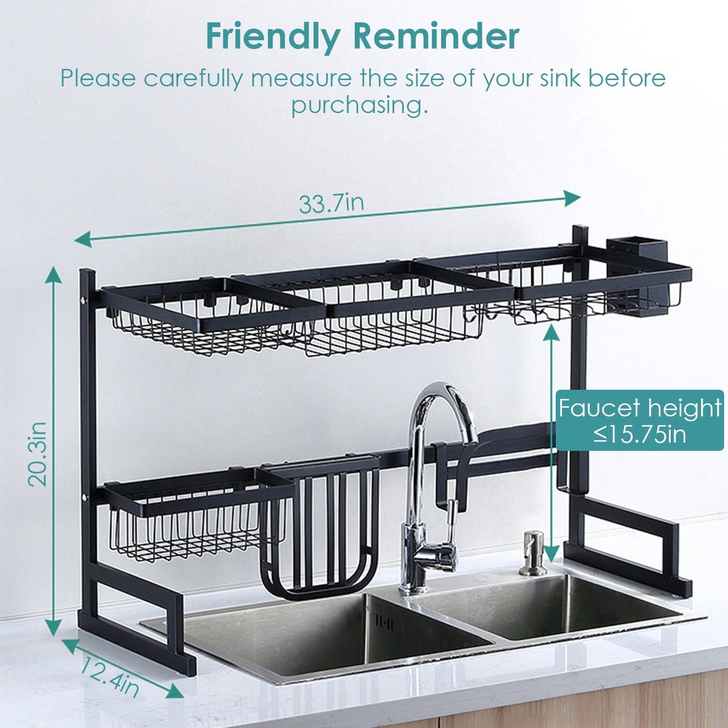 2-Tier Over the Sink Dish Drying Rack Inexpensive