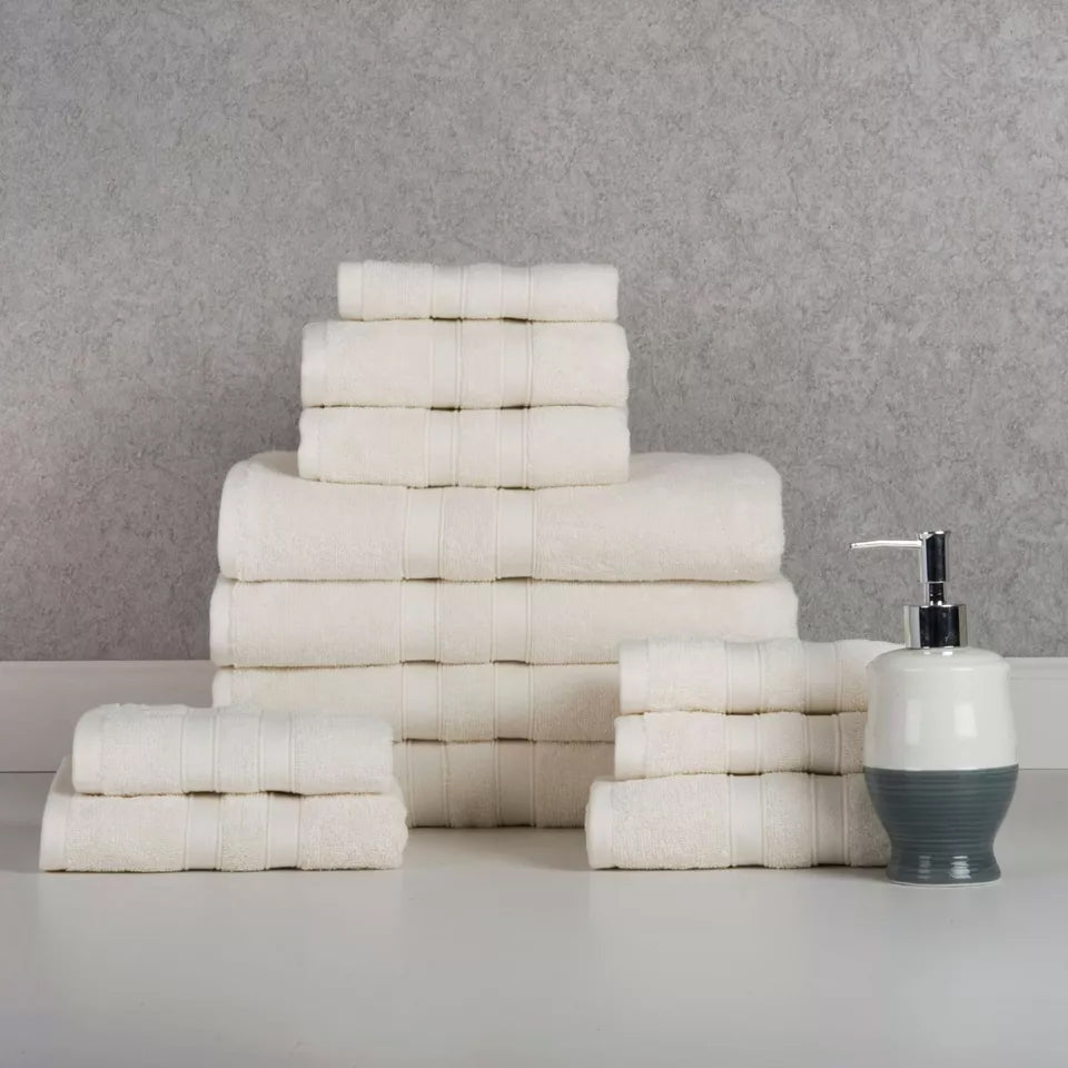 12-Piece: Bibb Home Egyptian Cotton Towel Set Clearance Clearance