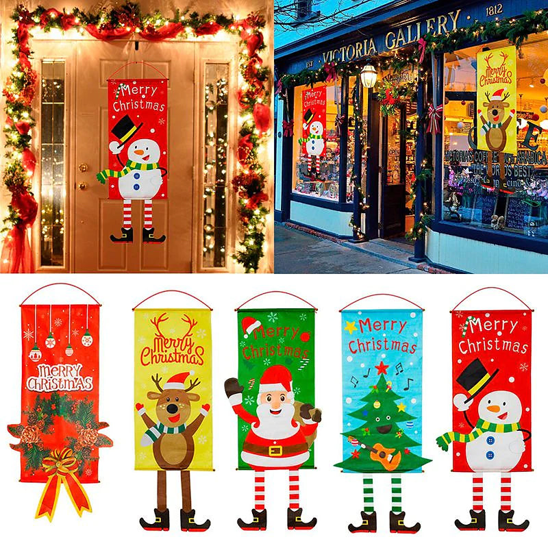 Christmas Door Hanging Flag Decor Discount For Nice