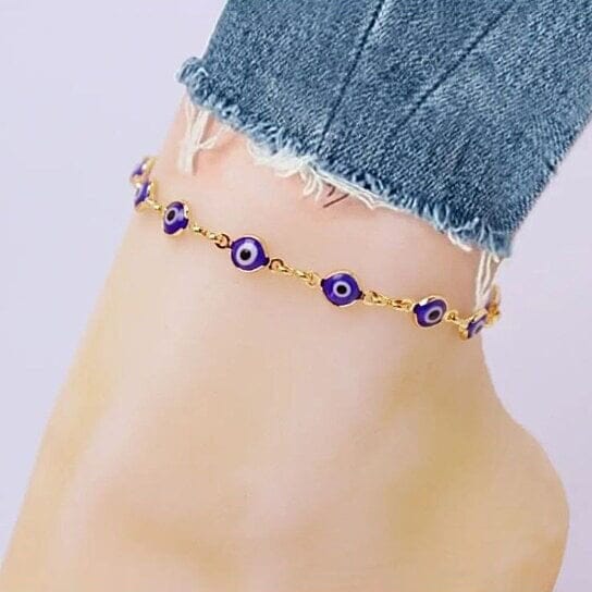 18k Gold Plated Blue Evil Eye Anklet Shop Offer Cheap Pice