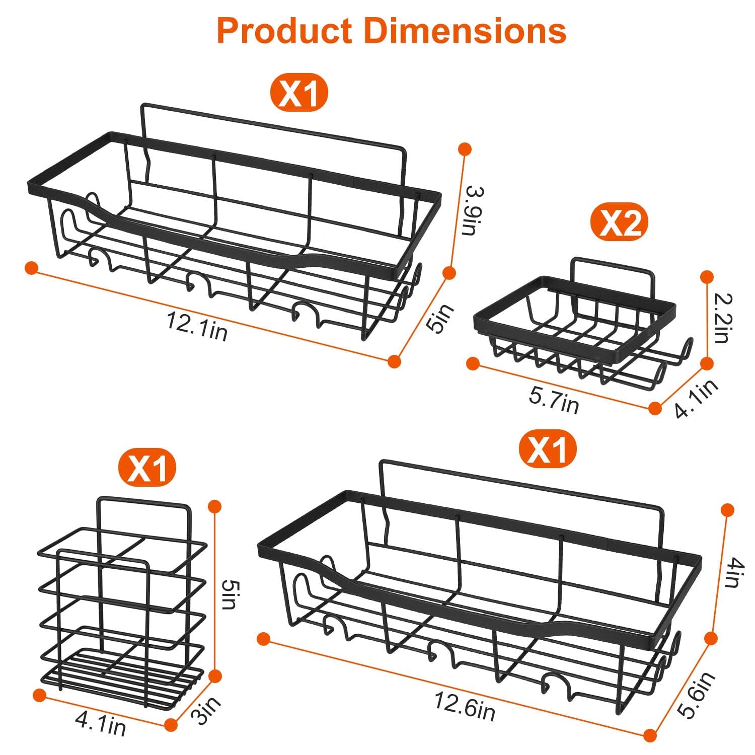 5-Pack: Shower Caddy Shelves with 18 Inbuilt Hooks How Much