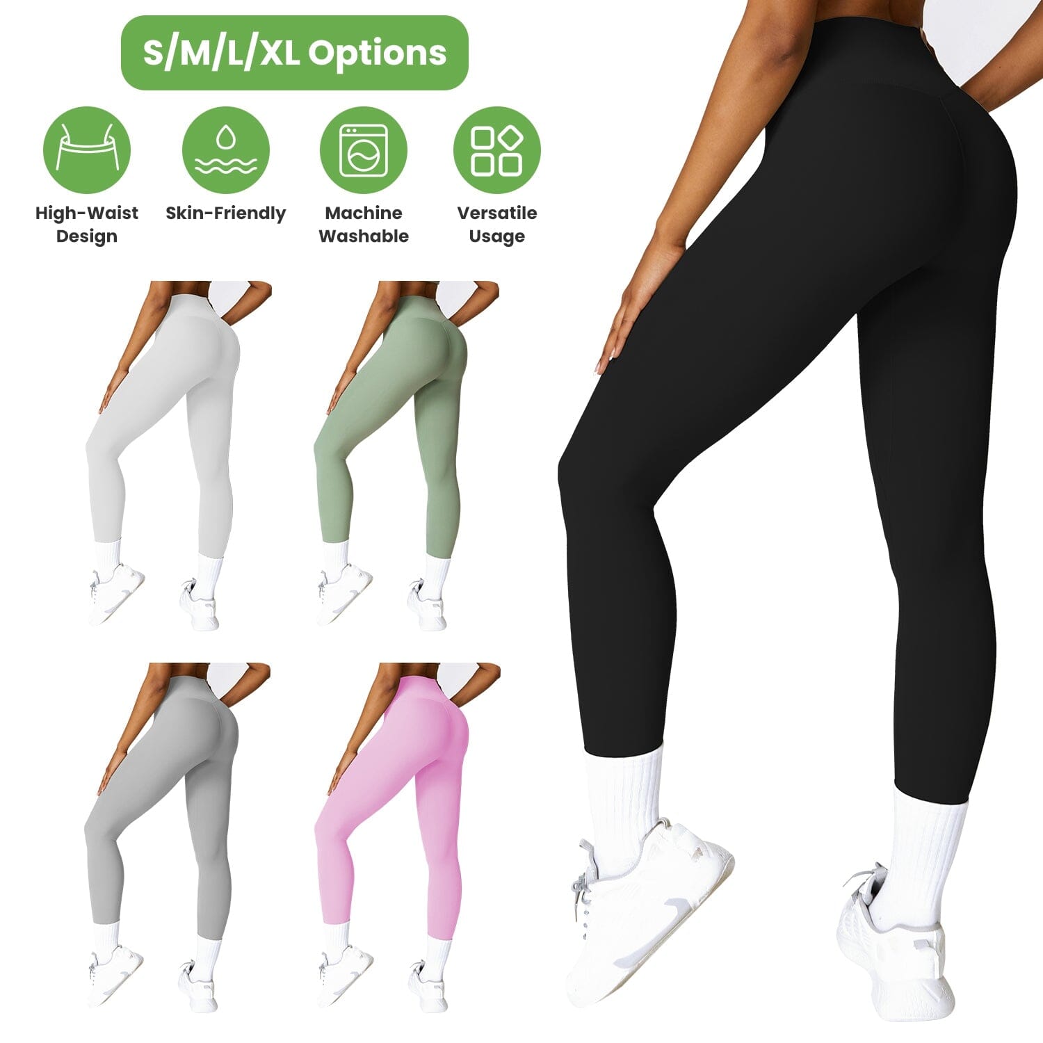 Women's High Waist Workout Leggings Tummy Control Compression with 25 Inseam No Front Seam Best Wholesale Cheap Pice