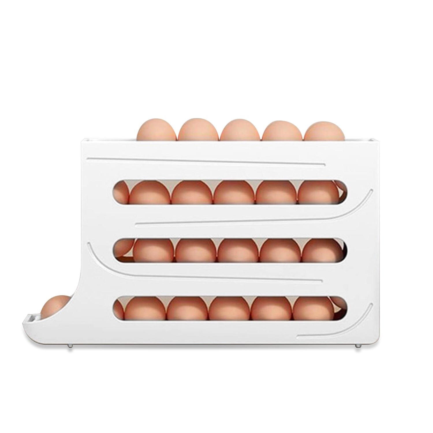 3-Pieces: 4-Tiers Egg Holder Auto Rolling Fridge Egg Organizer Purchase Sale Online