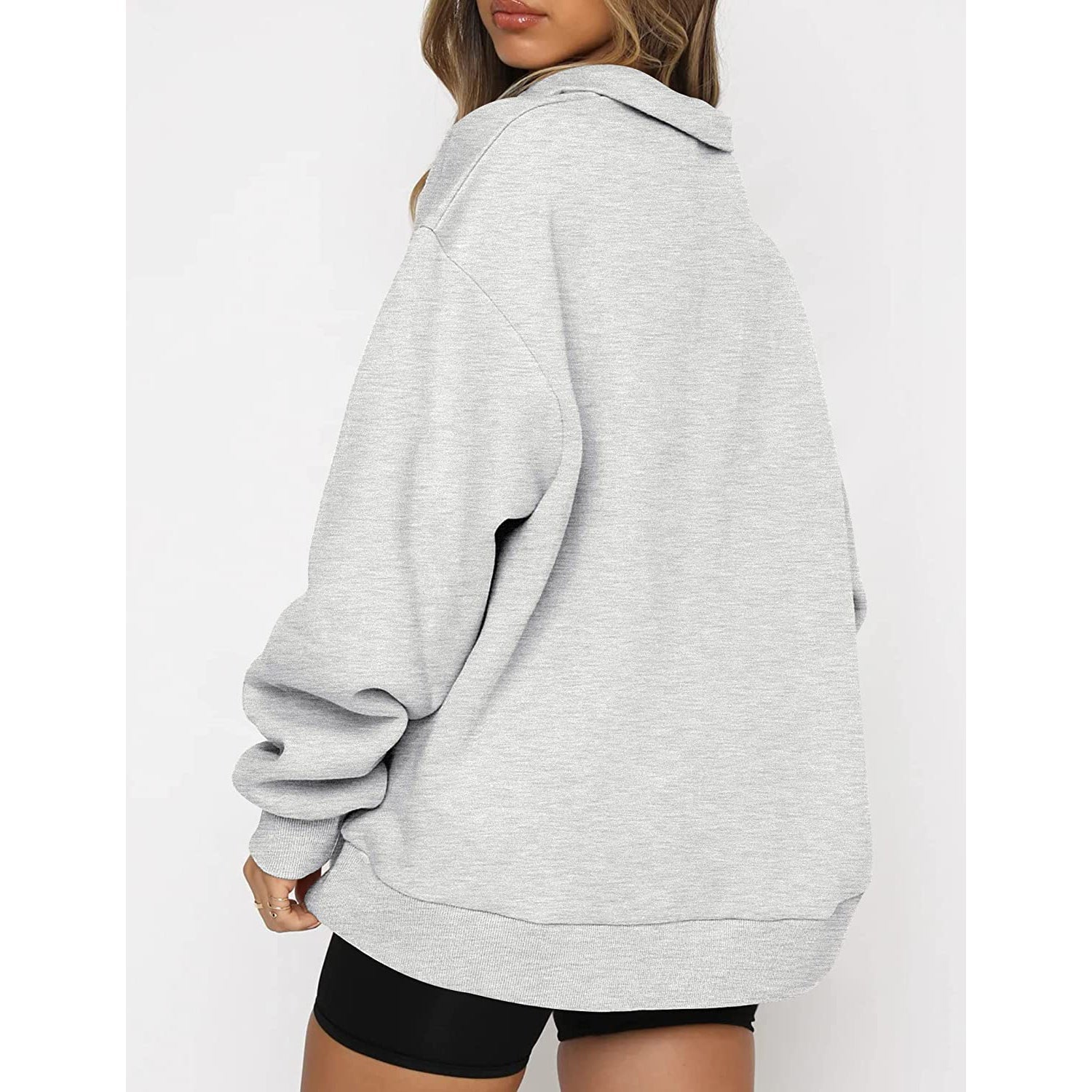 Womens Oversized Half Zip Pullover Long Sleeve Sweatshirt Cheap Sale Discounts