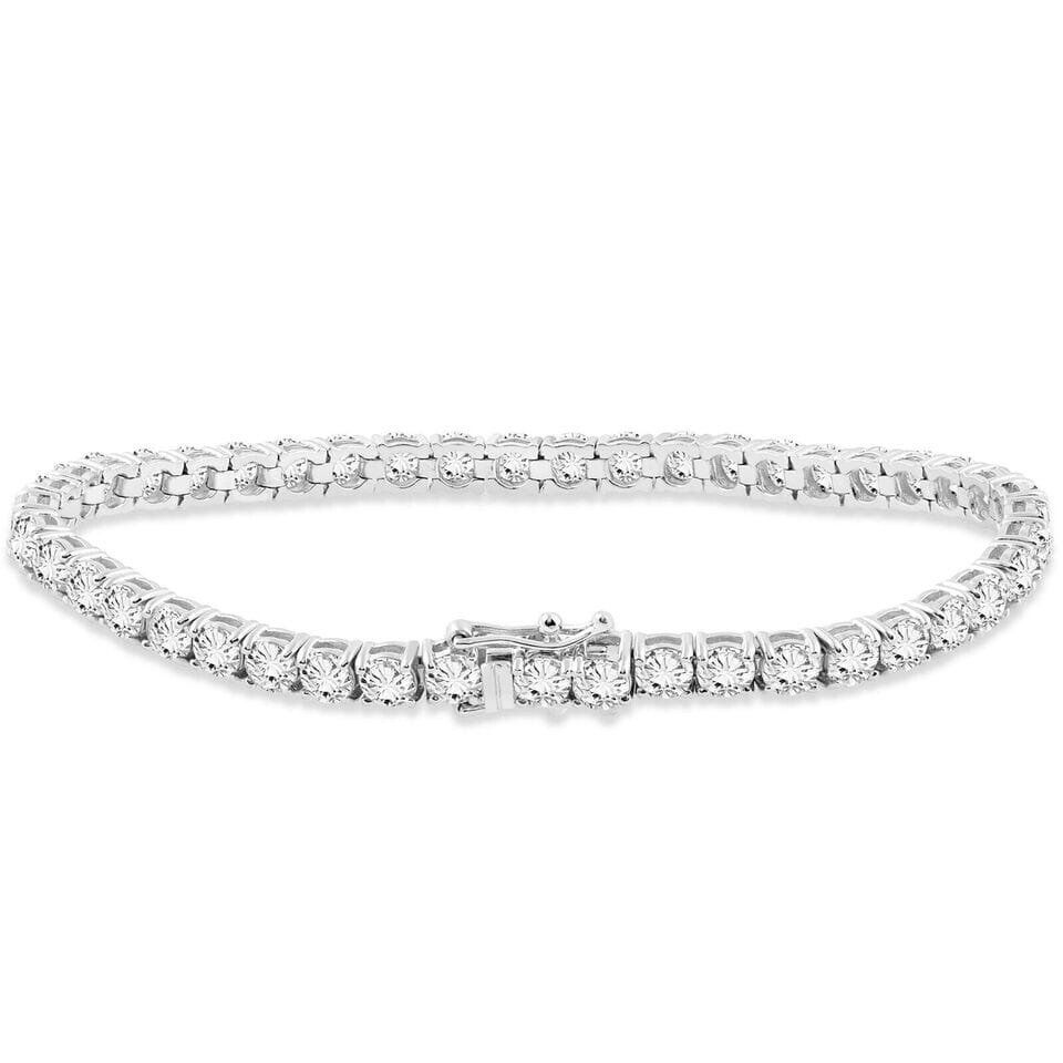 7.20 Ct Genuine Round-Cut Real Diamond Tennis Bracelet 7 Inch 14K White Gold Free Shipping Factory Outlet