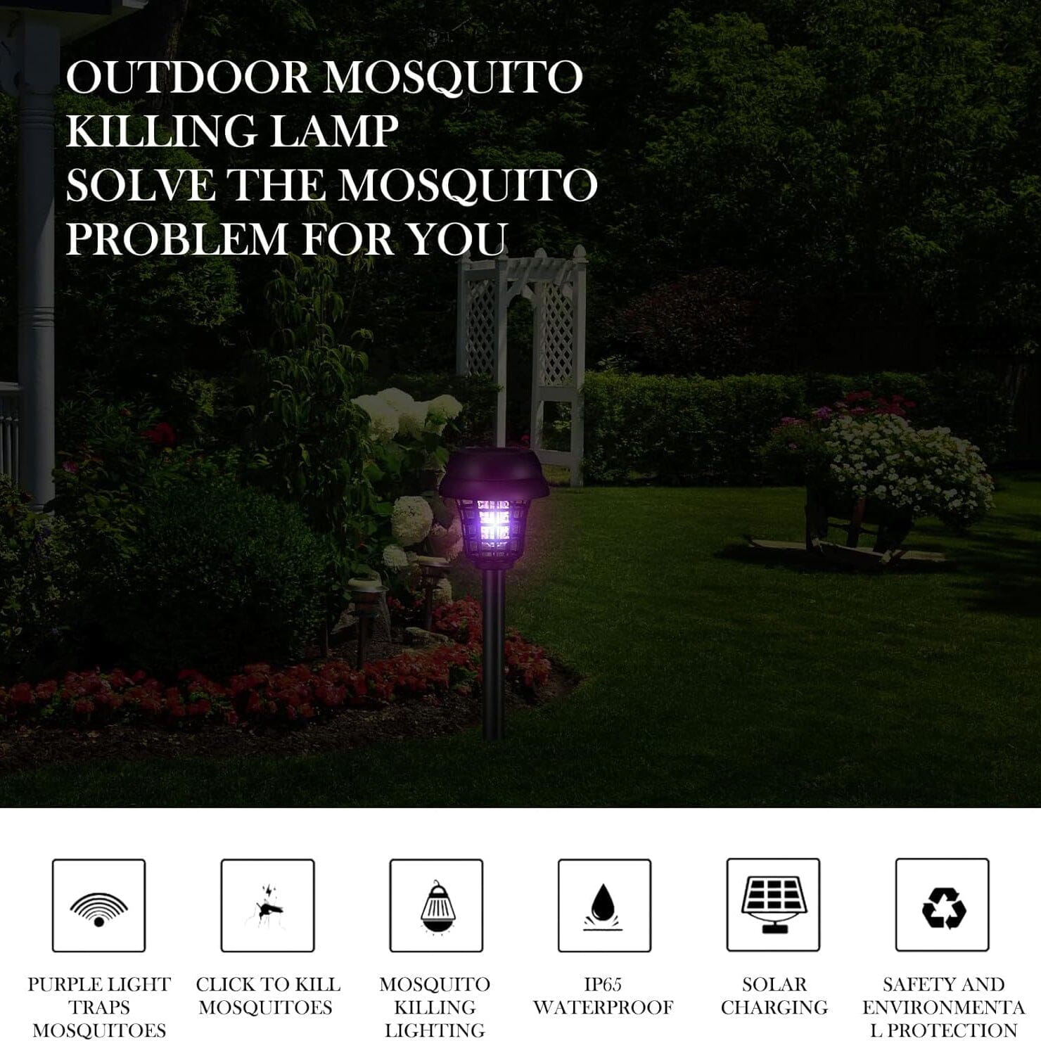 2-Piece: Solar Waterproof Outdoor Bug and Mosquito Zapper 2025 Cheap Pice