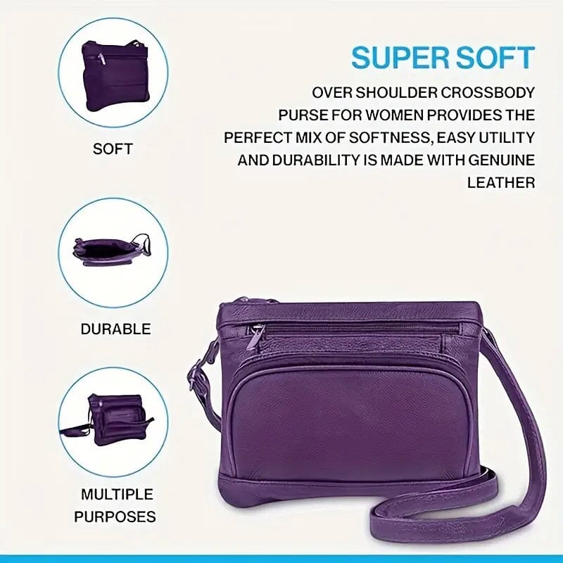 Multi-Pocket Wide Crossbody Wide Leather Bag Clearance Wholesale Pice