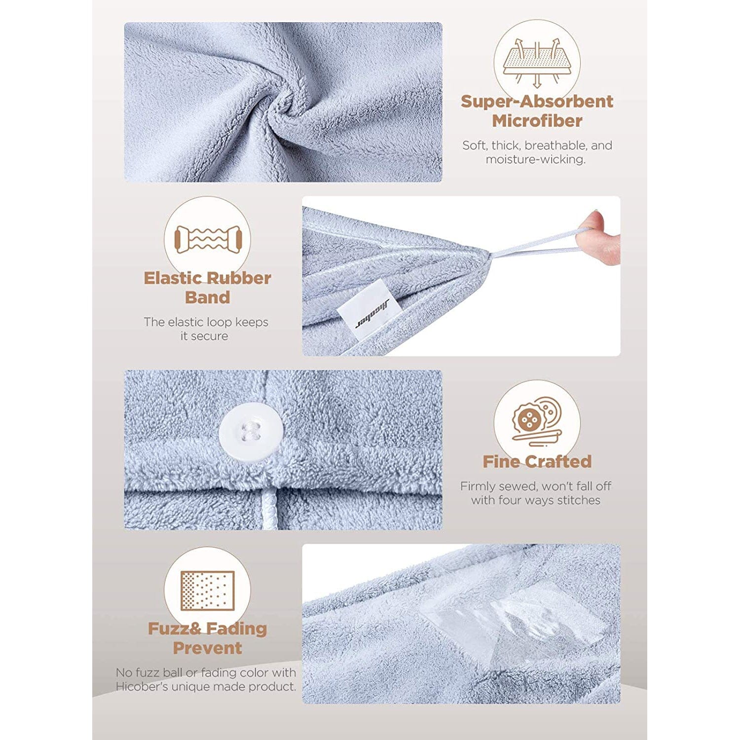 3-Pack: Hicober Microfiber Hair Towel Cheap Pictures