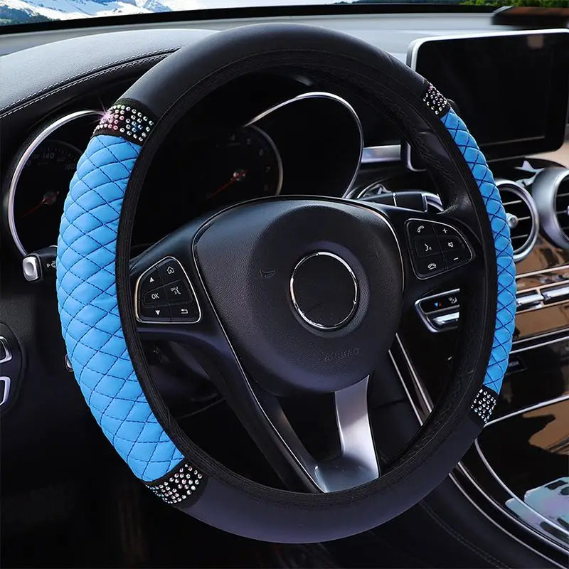 Bling Soft Leather Car Steering Wheel Cover Non-Slip Heat And Cold Protector Cheap Sale 100% Original