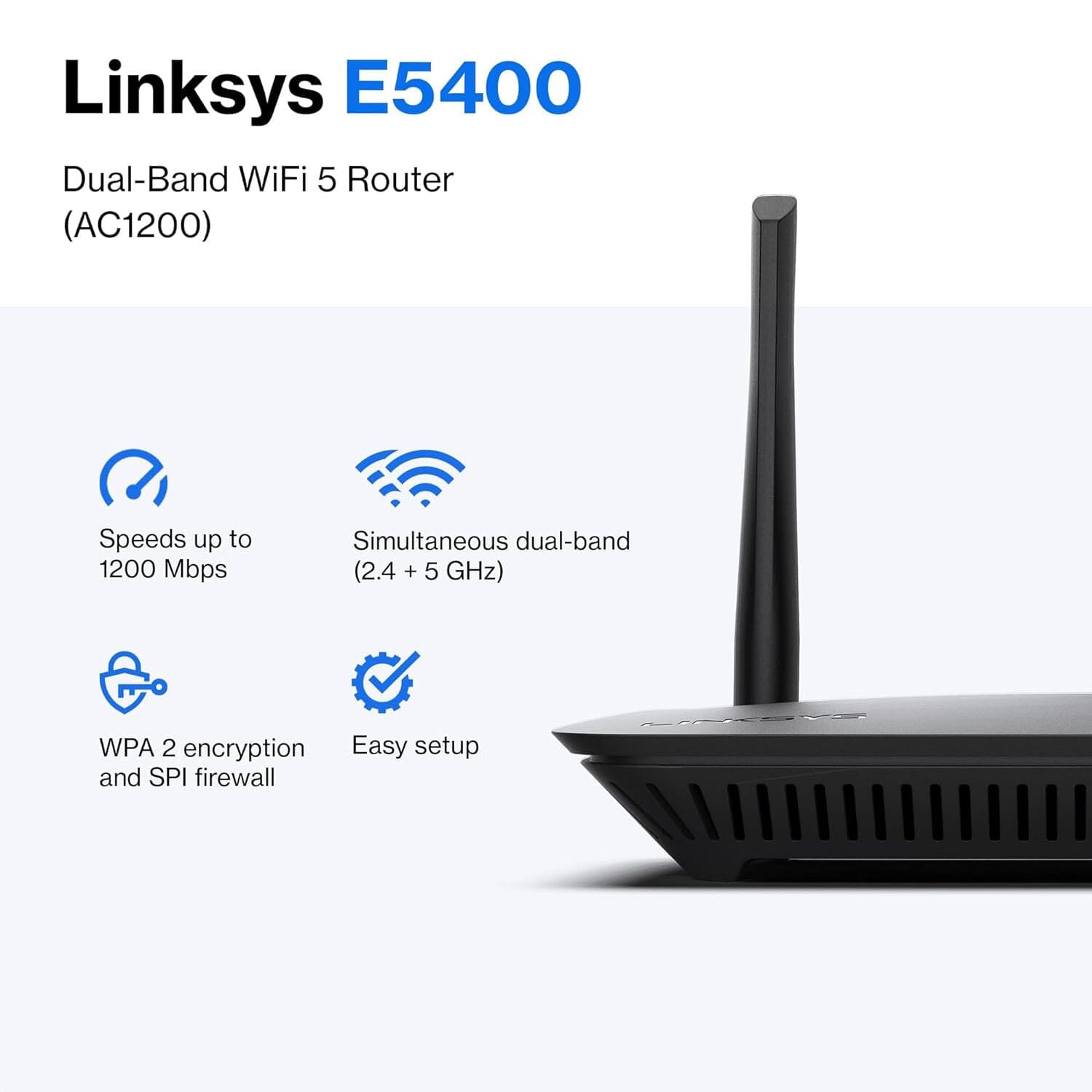 Linksys WiFi 5 Router Dual-Band 1,500 Sq. Ft Coverage (Refurbished) Clearance Choice