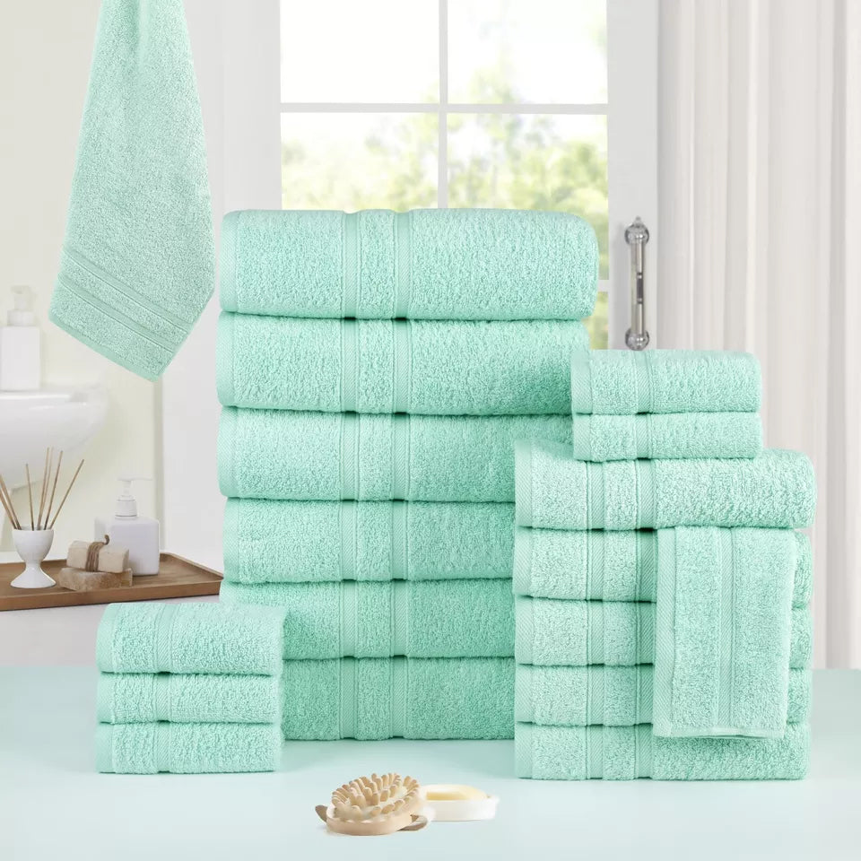 18-Piece: Bibb Home Zero Twist Egyptian Cotton Towel Set Footlocker Finishline Online