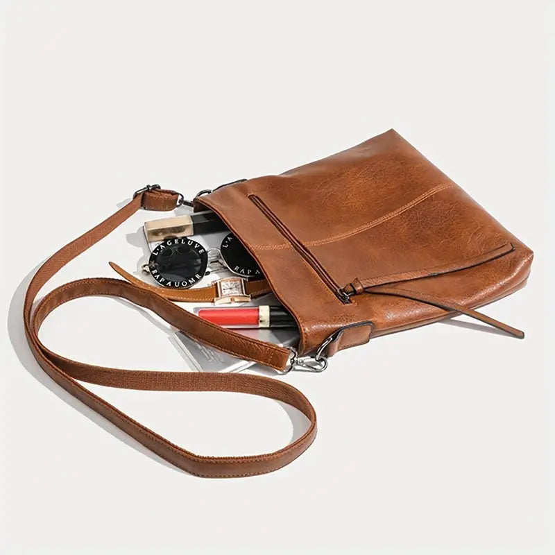 Men's Retro PU Leather Shoulder Bag, Simple Fashion Crossbody Casual Bag with Adjustable Strap Enjoy Online