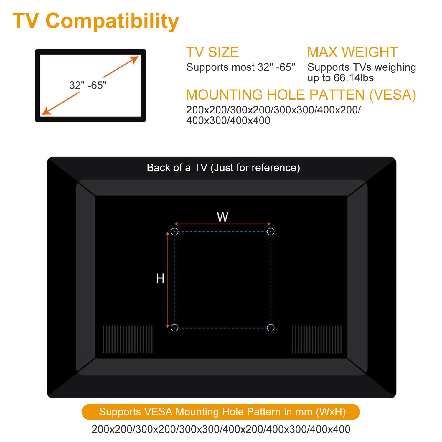 TV Wall Mount Bracket Support 32-65 inch Flat TV Top Quality For Sale