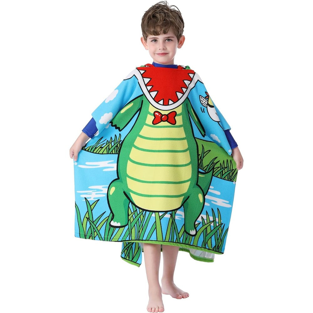 Kids Hooded Soft Microfiber Poncho Towel Big Discount For Sale