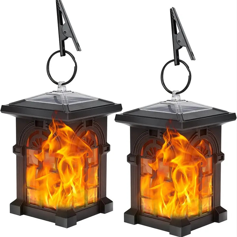 2-Pack: IP65 Waterproof Solar Outdoor Lights With Flickering Flame Buy Cheap Best Wholesale