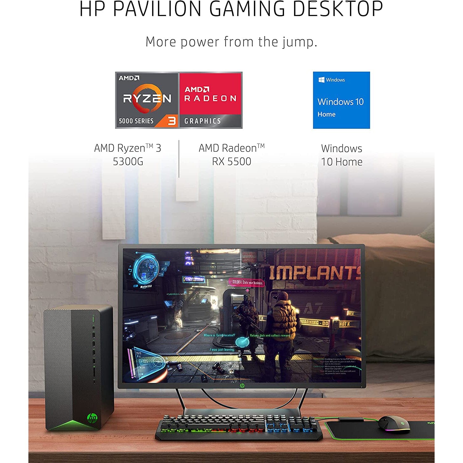 HP Pavilion Gaming PC AMD Ryzen 3 5300G Processor 8GB RAM 256GB SSD (Refurbished) Cheap Hot Sale