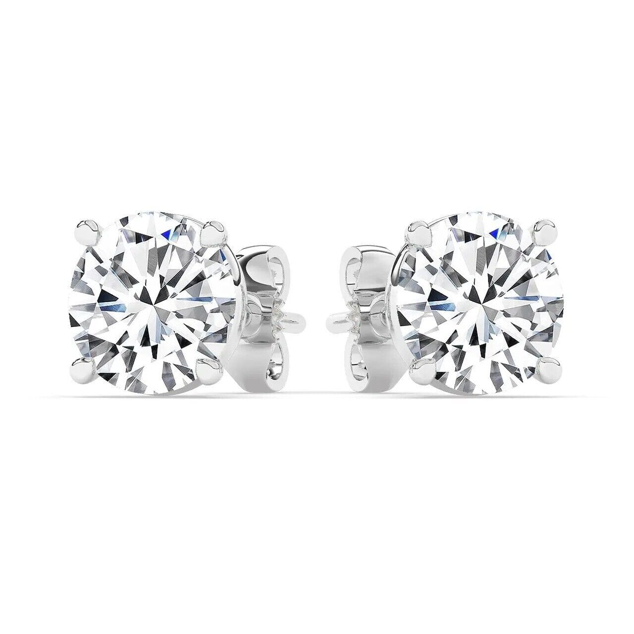 IGI, F/VS1, 4 CT Solitaire Lab-Grown Round Diamond Studs Earring, 950 Platinum Buy Cheap Cheap