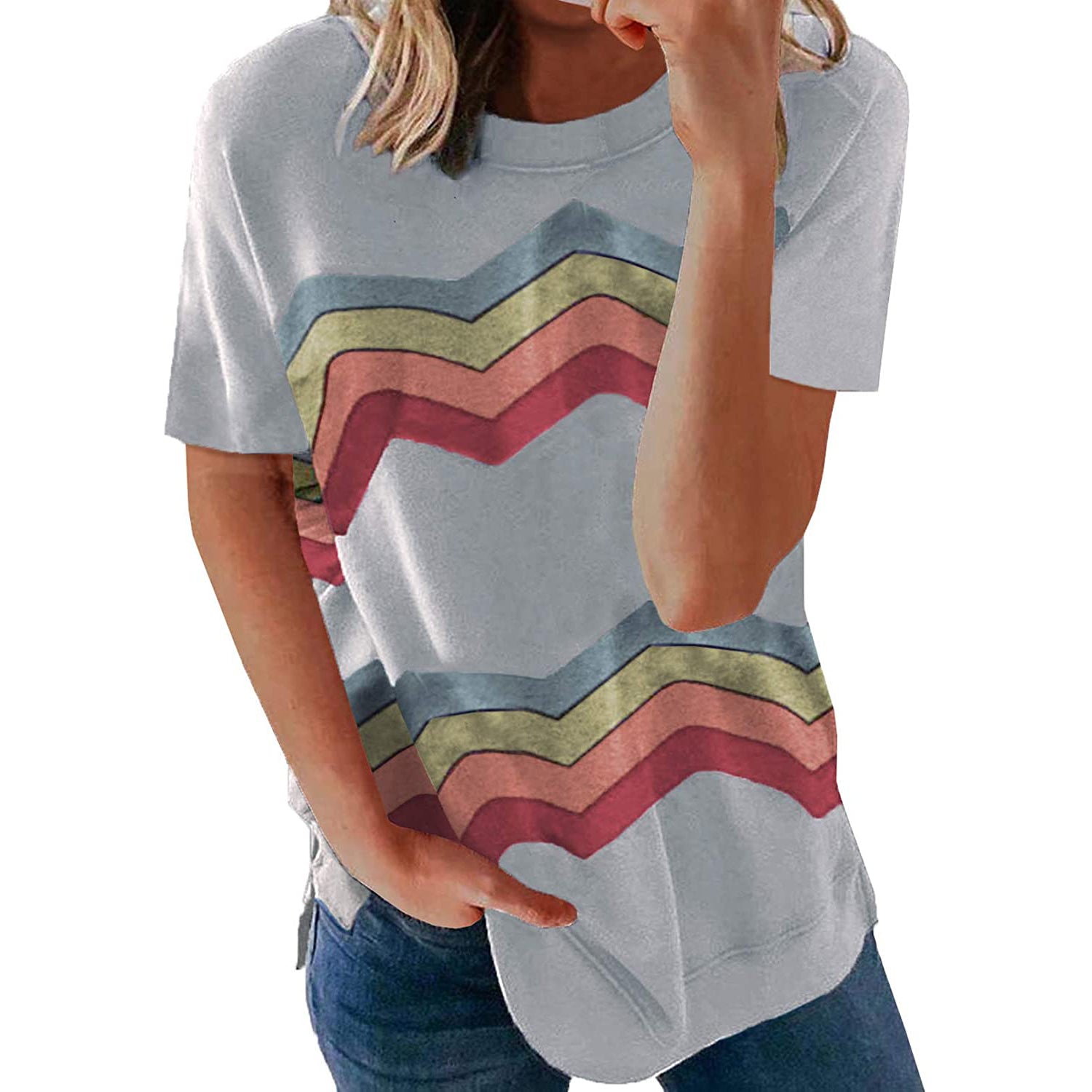 Womens Graphic Crewneck Tee Loose Casual T-Shirt Enjoy Online