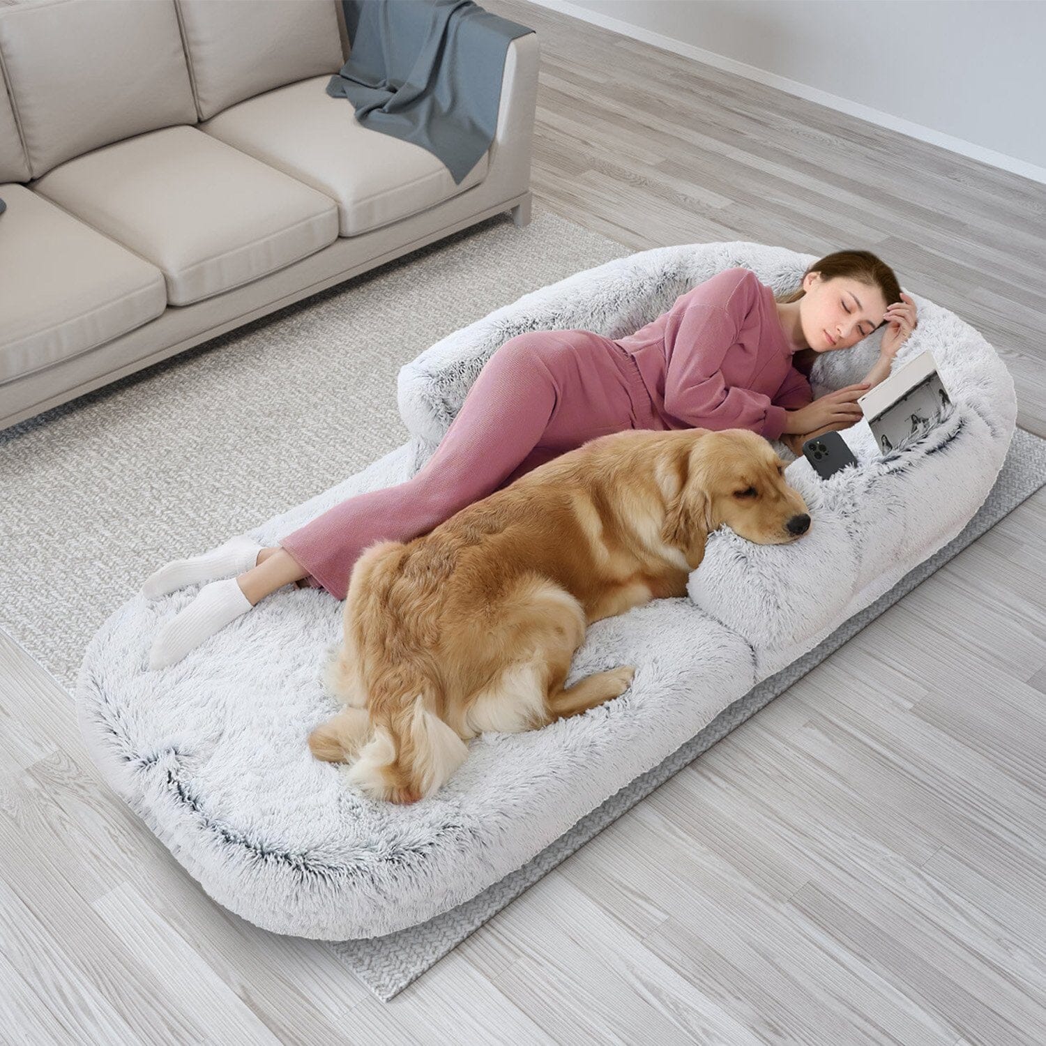 Napping Human-Sized Dog Bed Machine Washable Zipped Removable Cover Cheap Sale Many Kinds Of