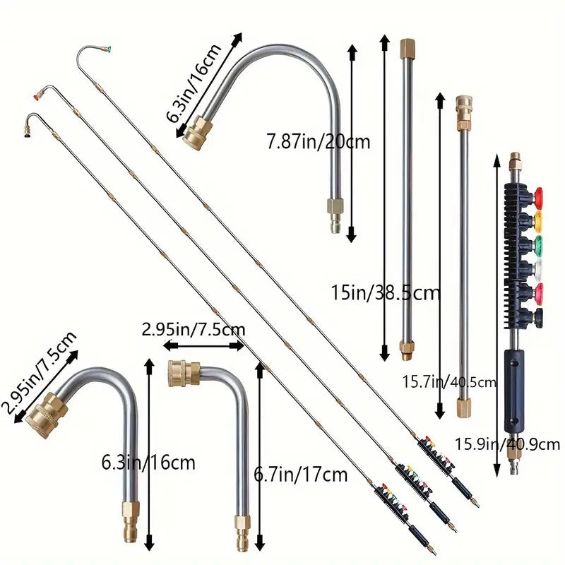 High Pressure Washer Extension Wand, 1/4 Quick Connect Power Washer Lance With 6 Nozzle Tips Original For Sale