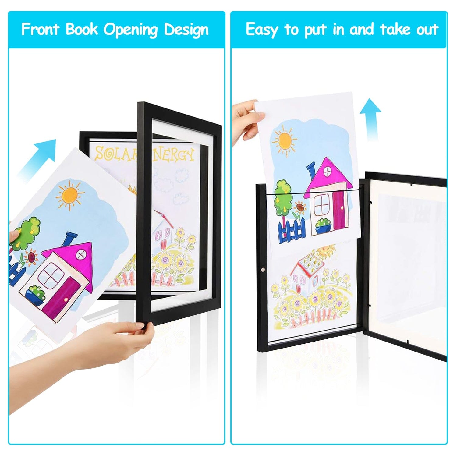 2-Piece: Kids Art Frame Front Opening Wooden Picture Frame Low Cost For Sale