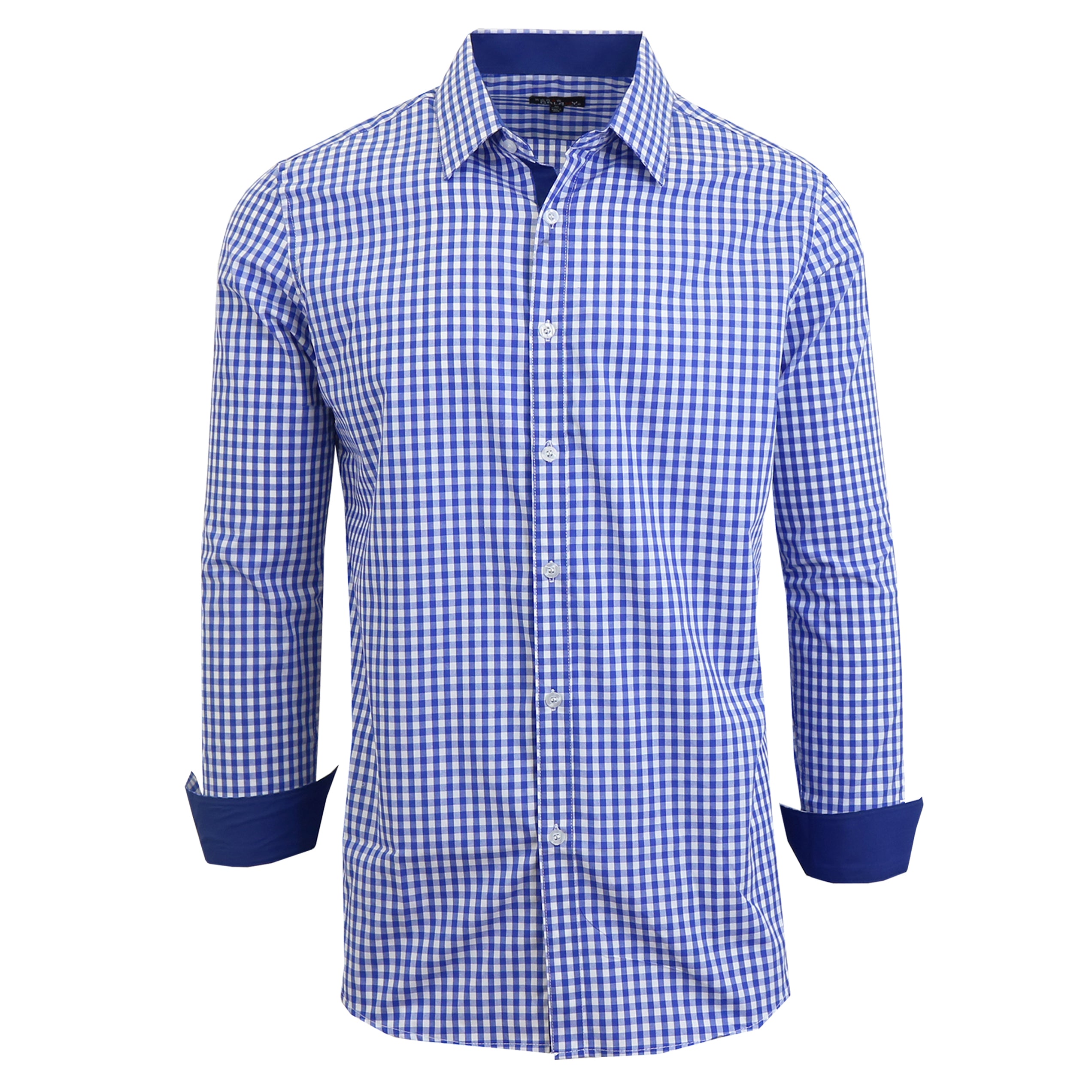 Men's Long Sleeve Slim Fitting Gingham Pattern Dress Shirts 2025 New Cheap Online