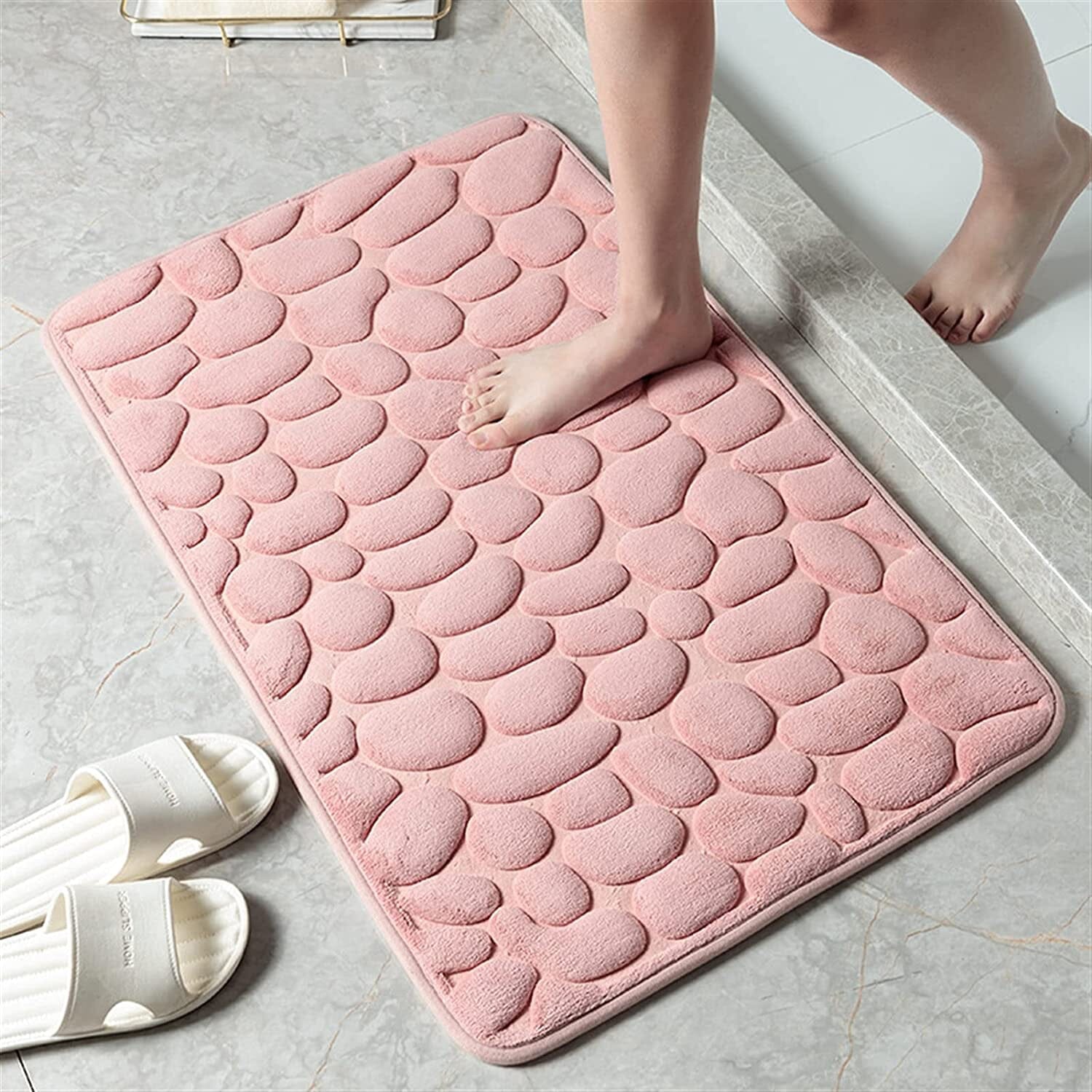 Soft Memory Foam Non Slip Cobblestone Embossing Bath Mat Clearance Best