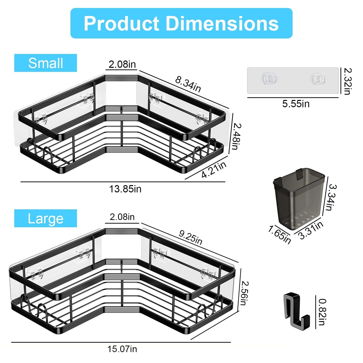 2-Pack: Corner Shower Caddy No Drilling Adhesive Shower Organizer Popular Online