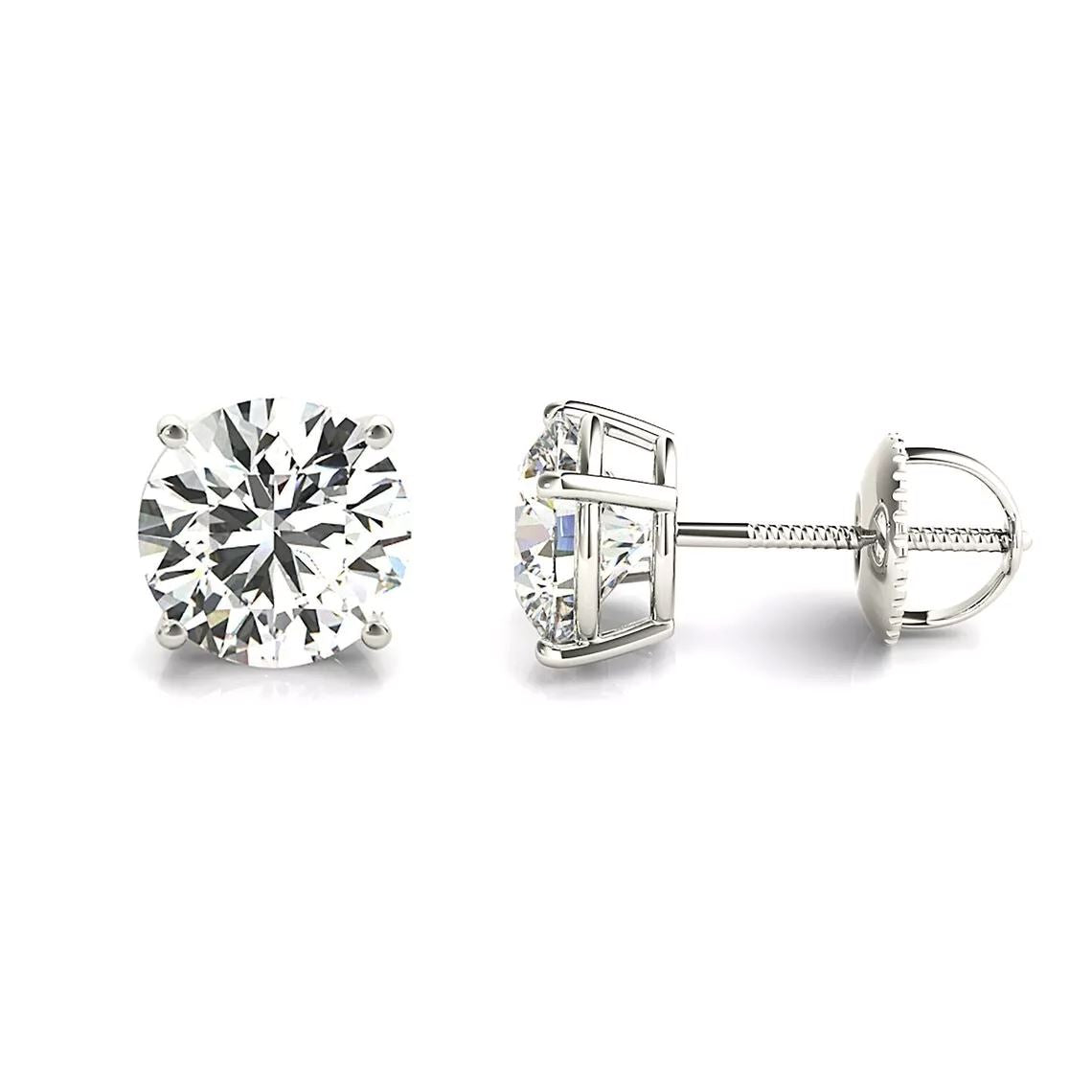 14K Gold Lab Grown Diamond Stud Earrings IGI Certified 0.50 Ct-4.00 Ct D/E VS Cheap Real Authentic