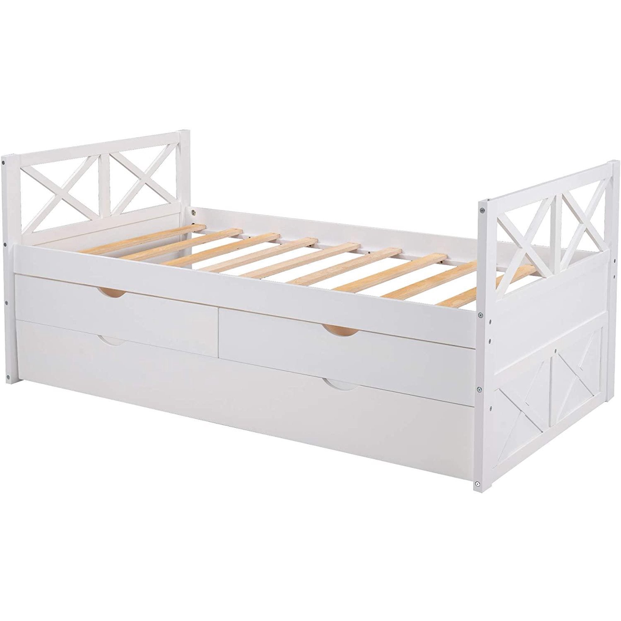 Platform Storage Bed with Trundle Cheap Pice Wholesale