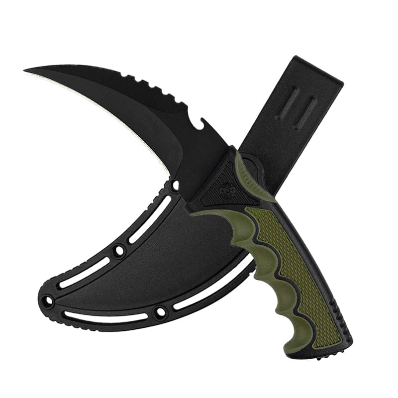 8.5 Karambit Fixed Blade Tactical Knife W/ ABS Holster Outlet With Credit Card