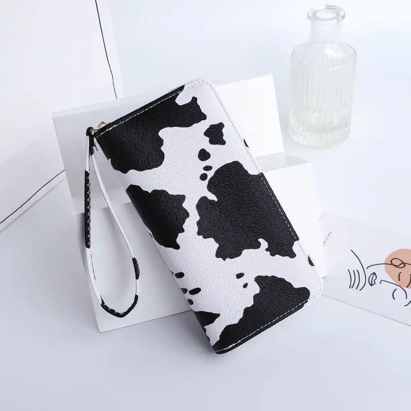 Women's Cute Versatile Faux Leather Cow Print Long Wallet Largest Supplier For Sale