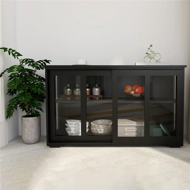 Buffet Sideboard with Sliding Glass Door and Adjustable Shelf Store Cheap Online