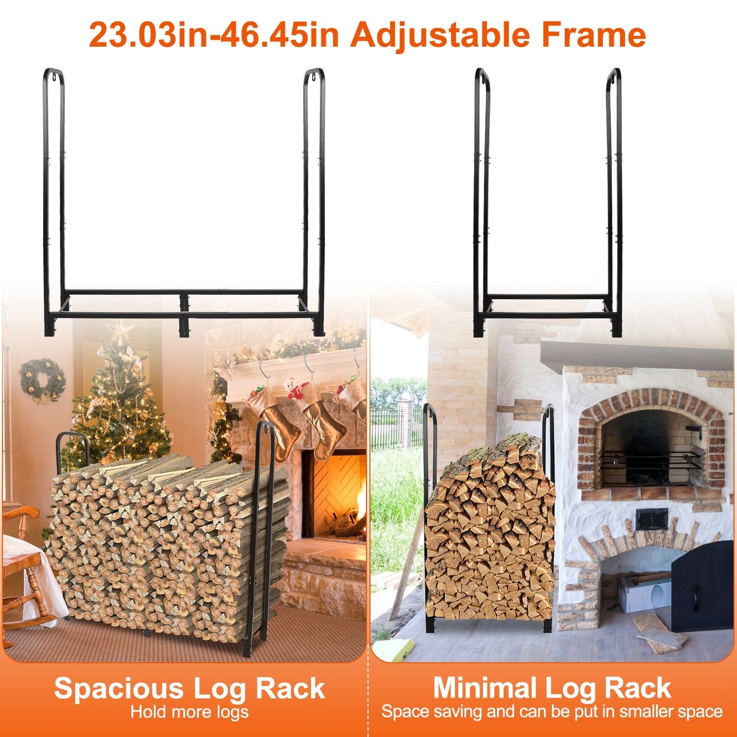 Firewood Log Rack 2500lbs Iron Storage Stacking Rack View