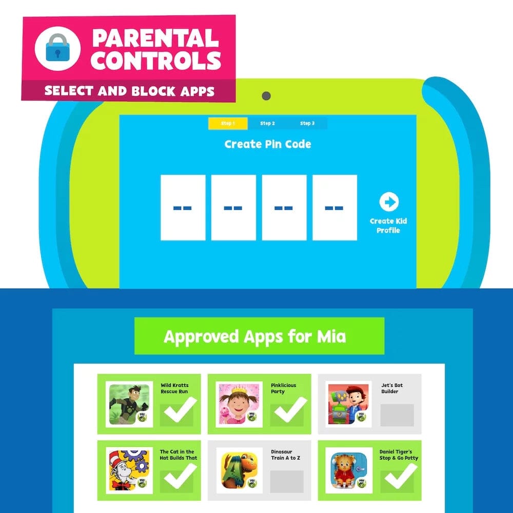 PBS Kids Playtime Pad+ 7 PBSKD7001 HD Touchscreen Kid-Safe Tablet + Live TV with Android The Best Store To Get