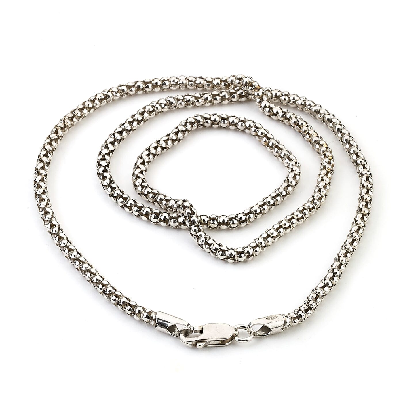 925 Sterling Silver Oxidized 2.5MM Popcorn Coreana Chain Clearance Recommend