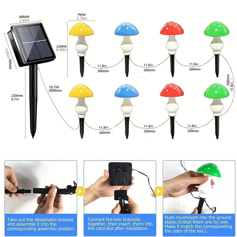 Multi-Color Changing LED Solar Mushroom Light From China Cheap Pice