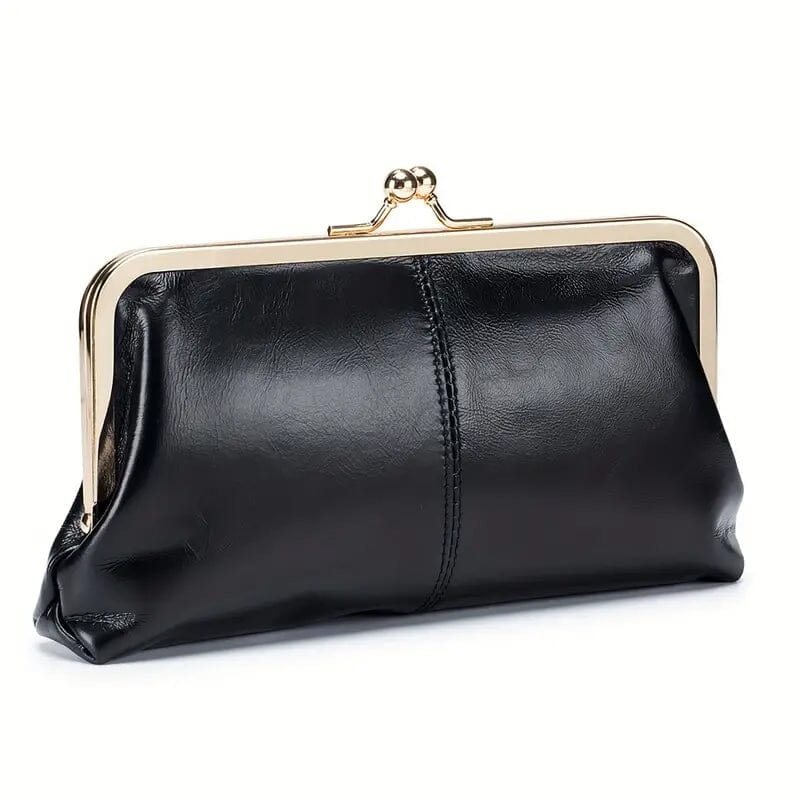 Vintage Chic Leather Clutch Lady Purse Get To Buy For Sale