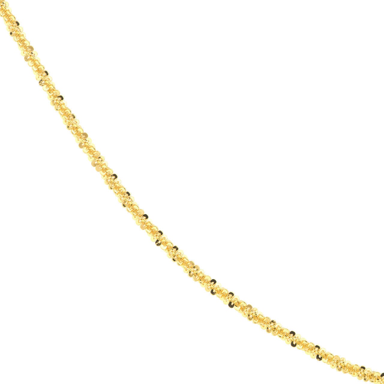 14K Yellow Gold 1.5mm Solid Margarita Sparkle Twisted Rock Chain Cheap Excellent