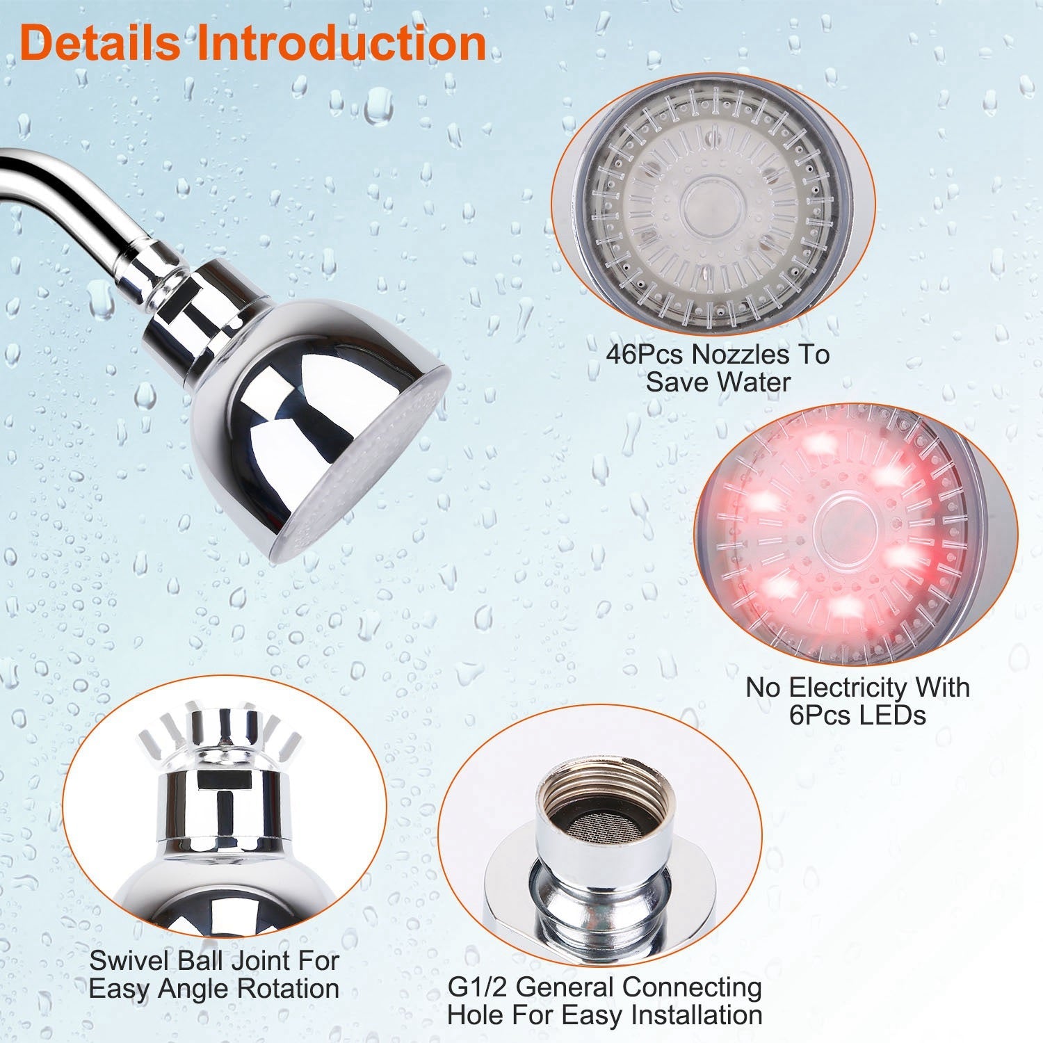 7 Color Changing LED Shower Head Discount Countdown Package