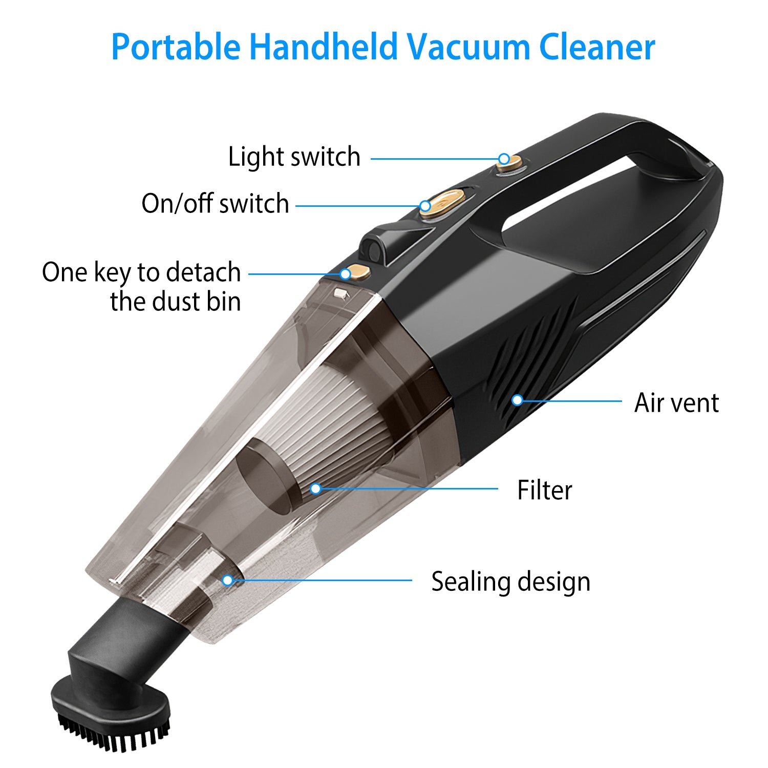 120W 8000PA Handheld Cordless Car Vacuum Cleaner with Accessory kit Factory Outlet Cheap Online