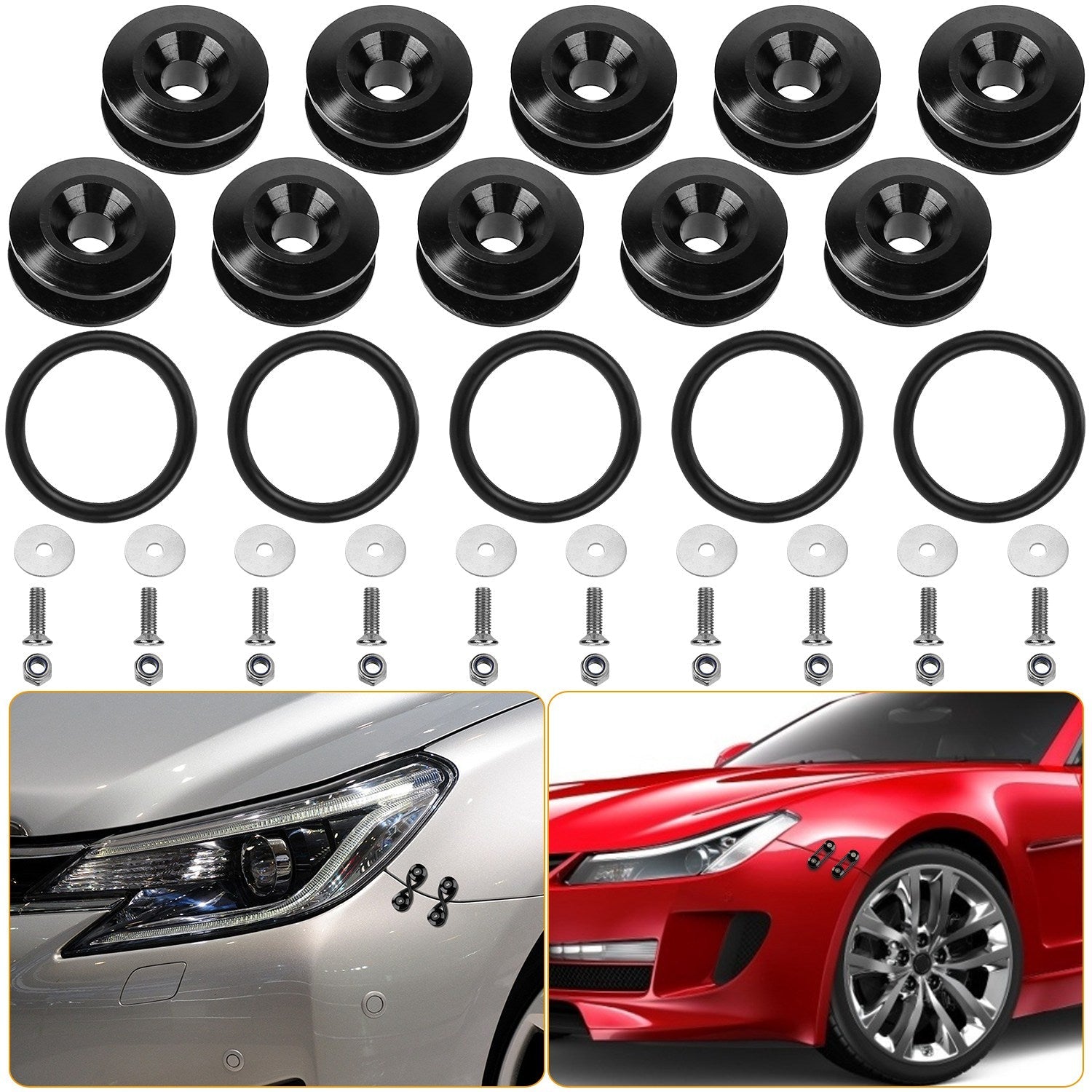 5-Set: Car Quick Release Bumper Fasteners Cheap Sale Best Pices