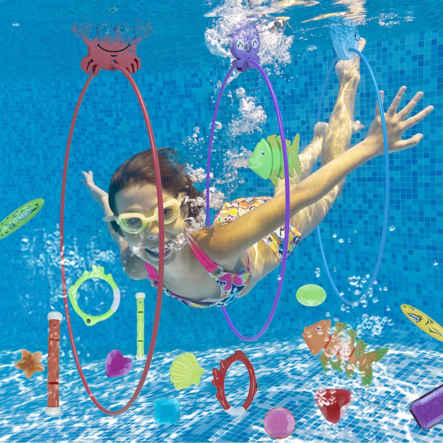 24-Pieces: Diving Toys Swimming Pool for Aged 3+ Years Old With Credit Card Online