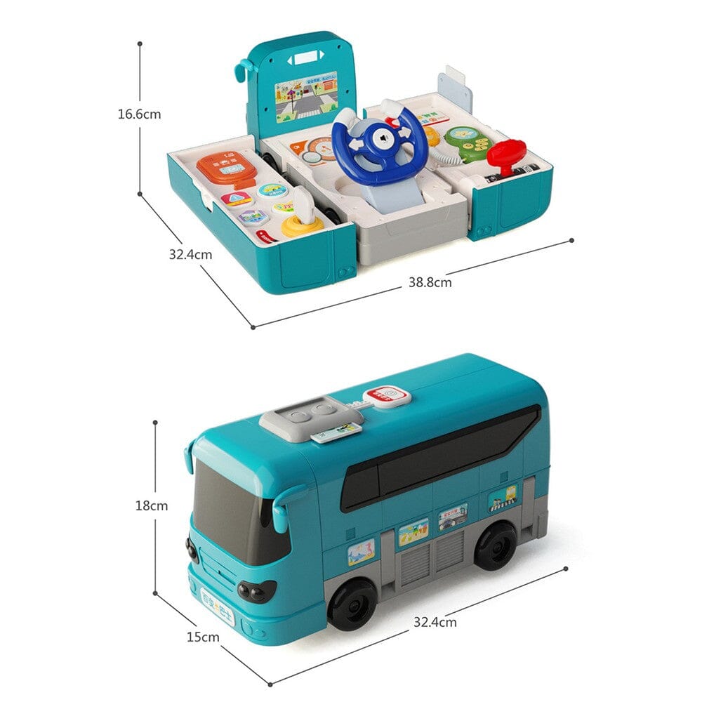 Bus Car Toy, Kids Play Vehicle with Sound and Light, Simulation Steering Wheel Discount For Sale