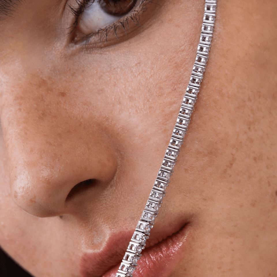 3.50ct TW Round-Cut Natural Diamond Tennis Bracelet 14K White Gold 7 Inch Cheap Sale View